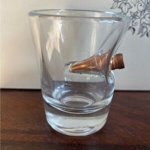 BenShot Glassworks 2ounce Clear Glass Shot Glass with Copper Bullet Design